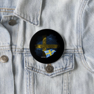 Badge Rond 7,6 Cm Drapeau de la Suède