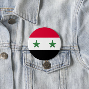 Badge Rond 7,6 Cm Drapeau de la Syrie