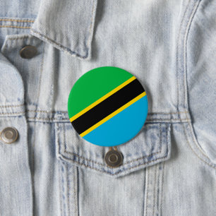 Badge Rond 7,6 Cm Drapeau de la Tanzanie