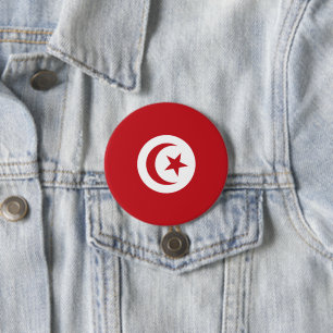 Badge Rond 7,6 Cm Drapeau de la Tunisie
