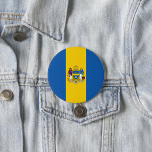 Badge Rond 7,6 Cm Drapeau de la ville de Philadelphie (Pennsylvanie)
