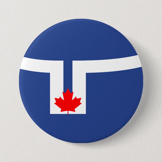 Badge Rond 7,6 Cm Drapeau de la ville de Toronto (Canada) (Devant)
