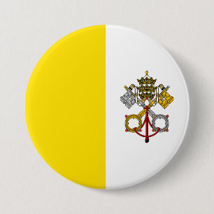 Badge Rond 7,6 Cm Drapeau de la ville du Vatican
