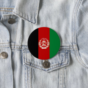Badge Rond 7,6 Cm Drapeau de l'Afghanistan