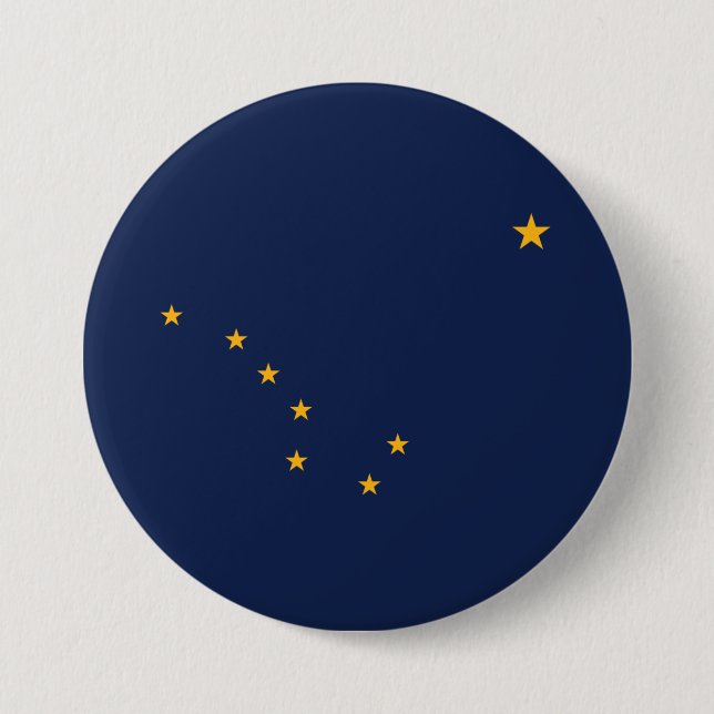 Badge Rond 7,6 Cm Drapeau de l'Alaska (Devant)