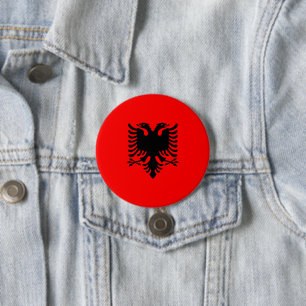 Badge Rond 7,6 Cm Drapeau de l'Albanie
