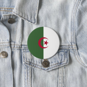 Badge Rond 7,6 Cm Drapeau de l'Algérie