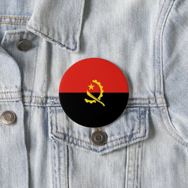 Badge Rond 7,6 Cm Drapeau de l'Angola (En situation)