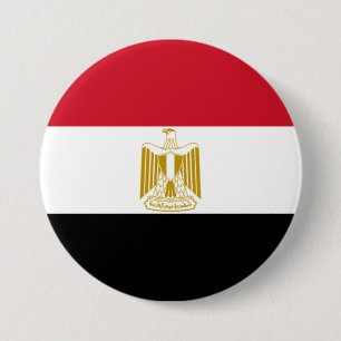 Badge Rond 7,6 Cm Drapeau de l'Égypte