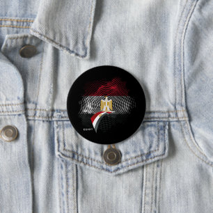 Badge Rond 7,6 Cm Drapeau de l'Égypte