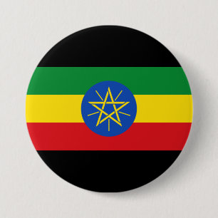 Badge Rond 7,6 Cm Drapeau de l'Éthiopie
