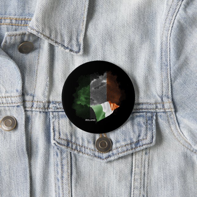 Badge Rond 7,6 Cm Drapeau de l'Irlande (En situation)