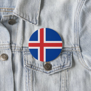 Badge Rond 7,6 Cm Drapeau de l'Islande
