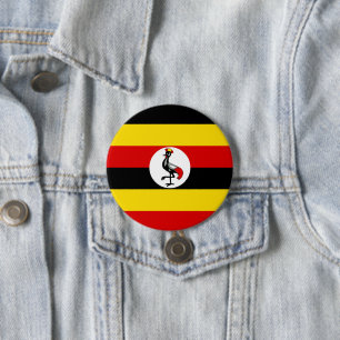 Badge Rond 7,6 Cm Drapeau de l'Ouganda