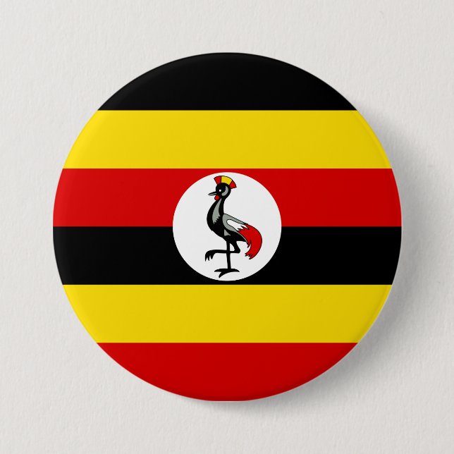 Badge Rond 7,6 Cm Drapeau de l'Ouganda (Devant)