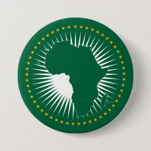 Badge Rond 7,6 Cm Drapeau de l'Union africaine (Afrique) (Panafrica)