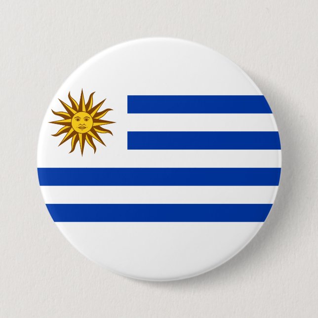 Badge Rond 7,6 Cm Drapeau de l'Uruguay (Devant)