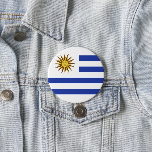 Badge Rond 7,6 Cm drapeau de l'Uruguay (En situation)