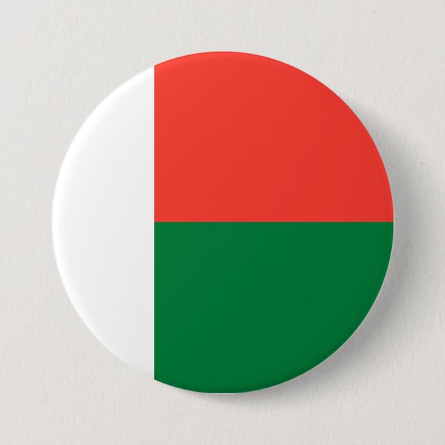 Badge Rond 7,6 Cm Drapeau de Madagascar (Devant)