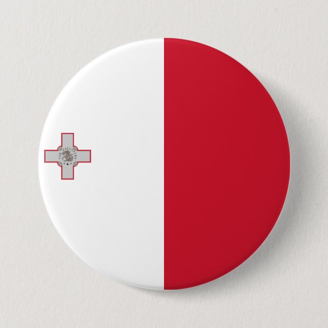 Badge Rond 7,6 Cm Drapeau de Malte (Devant)