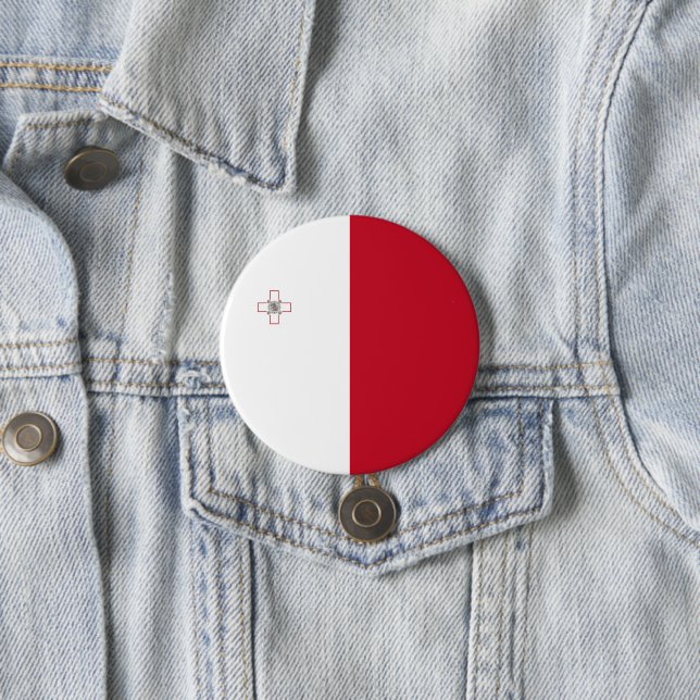 Badge Rond 7,6 Cm Drapeau de Malte (En situation)