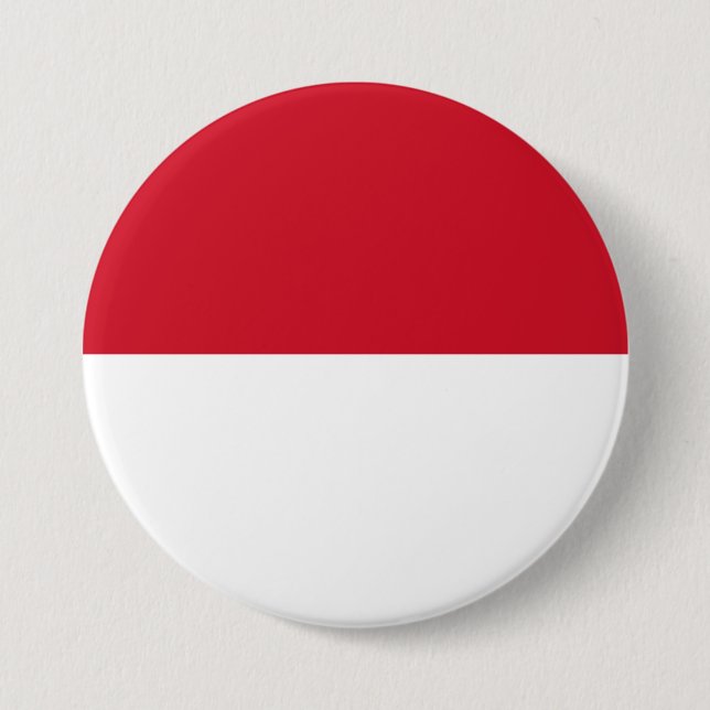 Badge Rond 7,6 Cm Drapeau de Monaco (Devant)