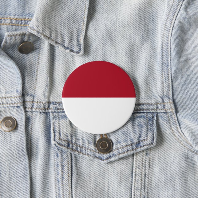 Badge Rond 7,6 Cm Drapeau de Monaco (En situation)