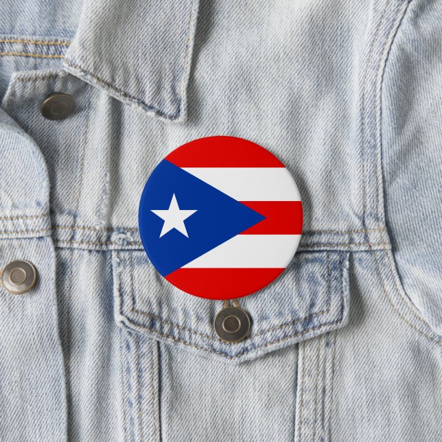 Badge Rond 7,6 Cm drapeau de Porto Rico (En situation)