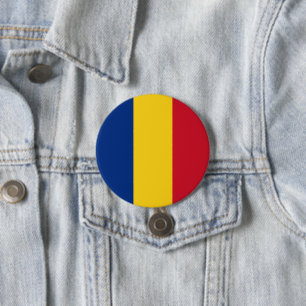Badge Rond 7,6 Cm Drapeau de Roumanie