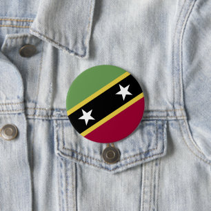 Badge Rond 7,6 Cm Drapeau de Saint-Kitts-et-Nevis