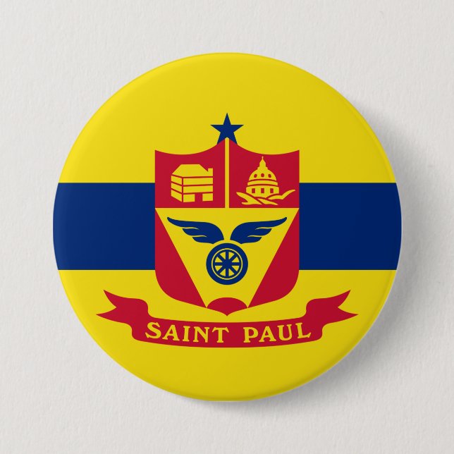 Badge Rond 7,6 Cm Drapeau de Saint Paul (Minnesota) (Devant)