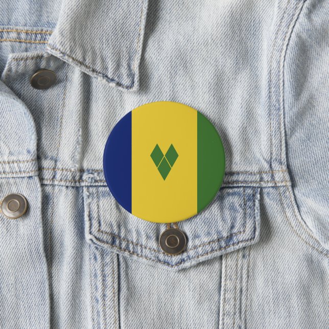 Badge Rond 7,6 Cm Drapeau de Saint-Vincent-et-les Grenadines (En situation)