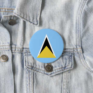Badge Rond 7,6 Cm Drapeau de Sainte-Lucie