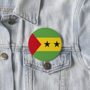 Badge Rond 7,6 Cm Drapeau de Sao Tomé-et-Principe