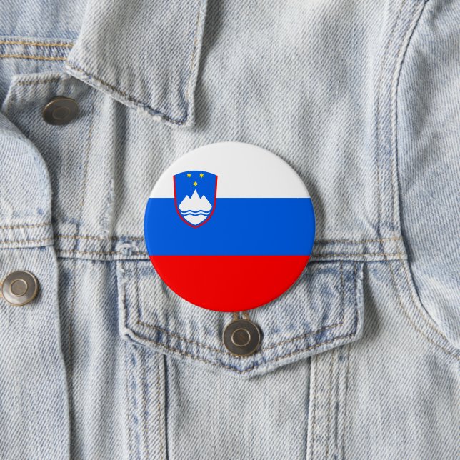 Badge Rond 7,6 Cm Drapeau de Slovénie (En situation)