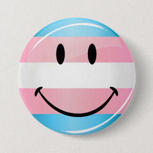 Badge Rond 7,6 Cm Drapeau de sourire rond de transsexuel