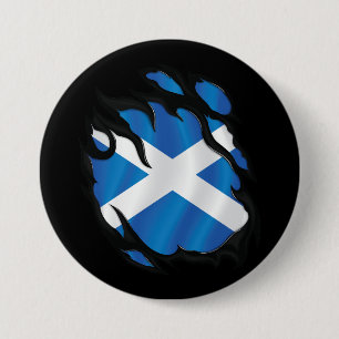 Badge Rond 7,6 Cm Drapeau déchiré d'Écosse