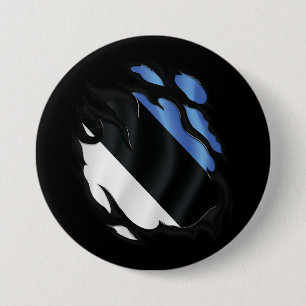 Badge Rond 7,6 Cm Drapeau déchiré d'Estonie