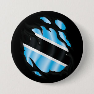 Badge Rond 7,6 Cm Drapeau déchiré du Botswana