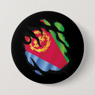 Badge Rond 7,6 Cm Drapeau déchiré par l'Érythrée