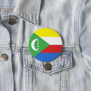 Badge Rond 7,6 Cm Drapeau des Comores