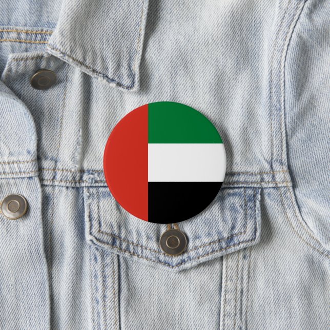 Badge Rond 7,6 Cm Drapeau des Émirats arabes unis (En situation)