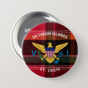 Badge Rond 7,6 Cm Drapeau des îles Vierges américaines Ste Croix USV