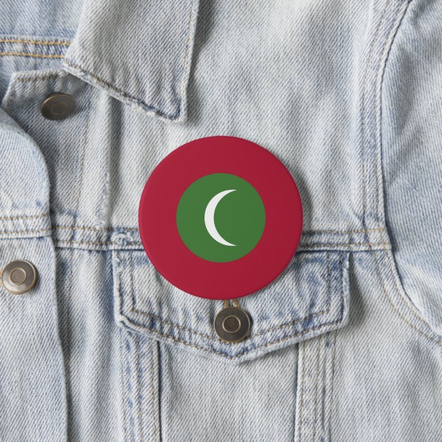 Badge Rond 7,6 Cm Drapeau des Maldives (En situation)