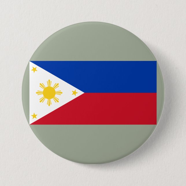 Badge Rond 7,6 Cm Drapeau des Philippines (Devant)