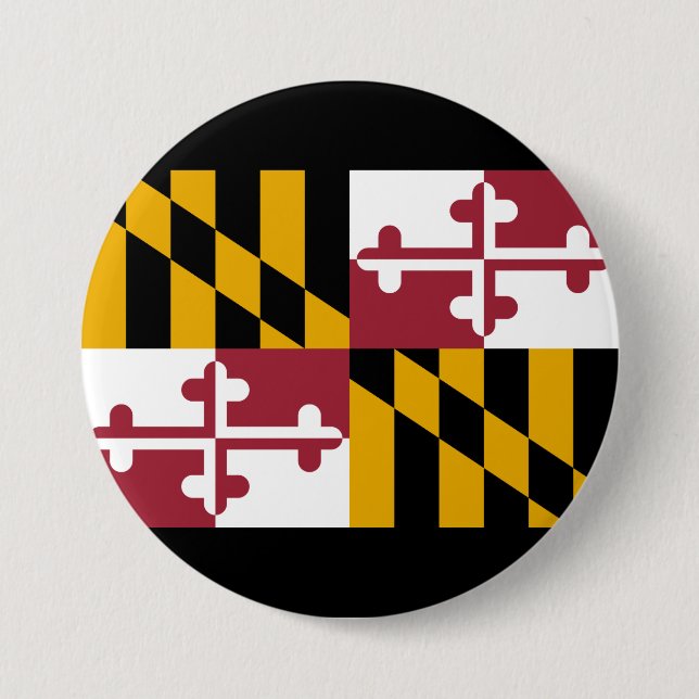Badge Rond 7,6 Cm Drapeau d'État du Maryland (Devant)