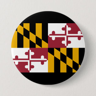 Badge Rond 7,6 Cm Drapeau d'État du Maryland