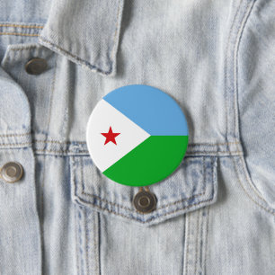 Badge Rond 7,6 Cm Drapeau Djibouti