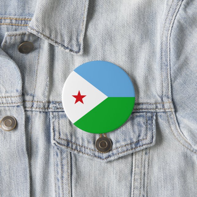 Badge Rond 7,6 Cm Drapeau Djibouti (En situation)