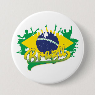 Badge Rond 7,6 Cm Drapeau du Brésil